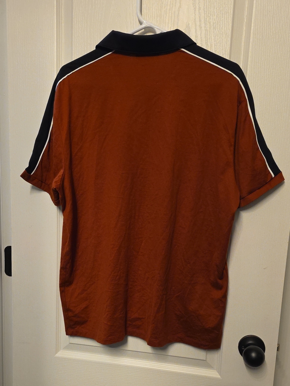 Murano Men's Rust Button-Down Shirt with Black Trim - Picture 2 of 4